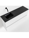 ADA Komplet badmiljø venstrevendt håndvask B100 x H50 cm MDF - Talkum/Sort