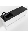 ADA Komplet badmiljø venstrevendt håndvask B100 x H50 cm MDF - Talkum/Sort