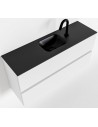 ADA Komplet badmiljø centreret håndvask B100 x H50 cm MDF - Talkum/Sort