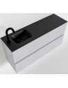 ADA Komplet badmiljø venstrevendt håndvask B100 x H50 cm MDF - Svag grå/Sort