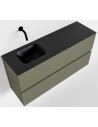 ADA Komplet badmiljø venstrevendt håndvask B100 x H50 cm MDF - Armygrøn/Sort