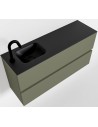 ADA Komplet badmiljø venstrevendt håndvask B100 x H50 cm MDF - Armygrøn/Sort