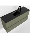 ADA Komplet badmiljø centreret håndvask B100 x H50 cm MDF - Armygrøn/Sort