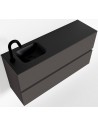 ADA Komplet badmiljø venstrevendt håndvask B100 x H50 cm MDF - Mørkegrå/Sort