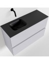 ADA Komplet badmiljø venstrevendt håndvask B80 x H50 cm MDF - Svag grå/Sort