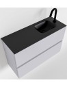 ADA Komplet badmiljø højrevendt håndvask B80 x H50 cm MDF - Svag grå/Sort