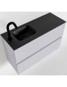 ADA Komplet badmiljø venstrevendt håndvask B80 x H50 cm MDF - Svag grå/Sort