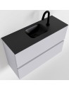 ADA Komplet badmiljø centreret håndvask B80 x H50 cm MDF - Svag grå/Sort