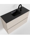 ADA Komplet badmiljø centreret håndvask B80 x H50 cm MDF - Linned/Sort