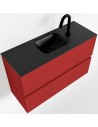 ADA Komplet badmiljø centreret håndvask B80 x H50 cm MDF - Rød/Sort