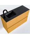 ADA Komplet badmiljø venstrevendt håndvask B80 x H50 cm MDF - Okker/Sort