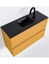 ADA Komplet badmiljø centreret håndvask B80 x H50 cm MDF - Okker/Sort