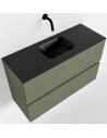 ADA Komplet badmiljø centreret håndvask B80 x H50 cm MDF - Armygrøn/Sort