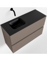 ADA Komplet badmiljø venstrevendt håndvask B80 x H50 cm MDF - Røg/Sort