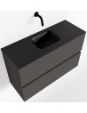 ADA Komplet badmiljø centreret håndvask B80 x H50 cm MDF - Mørkegrå/Sort