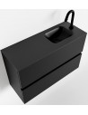 ADA Komplet badmiljø højrevendt håndvask B80 x H50 cm MDF - Sort/Sort