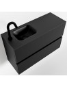 ADA Komplet badmiljø venstrevendt håndvask B80 x H50 cm MDF - Sort/Sort
