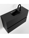 ADA Komplet badmiljø centreret håndvask B80 x H50 cm MDF - Sort/Sort