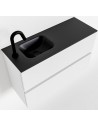 ADA Komplet badmiljø venstrevendt håndvask B80 x H50 cm MDF - Talkum/Sort