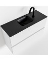 ADA Komplet badmiljø centreret håndvask B80 x H50 cm MDF - Talkum/Sort