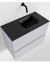 ADA Komplet badmiljø højrevendt håndvask B60 x H50 cm MDF - Svag grå/Sort