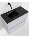 ADA Komplet badmiljø venstrevendt håndvask B60 x H50 cm MDF - Svag grå/Sort
