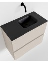 ADA Komplet badmiljø højrevendt håndvask B60 x H50 cm MDF - Linned/Sort