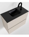 ADA Komplet badmiljø centreret håndvask B60 x H50 cm MDF - Linned/Sort