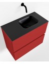 ADA Komplet badmiljø højrevendt håndvask B60 x H50 cm MDF - Rød/Sort