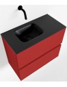 ADA Komplet badmiljø venstrevendt håndvask B60 x H50 cm MDF - Rød/Sort