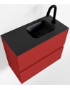 ADA Komplet badmiljø højrevendt håndvask B60 x H50 cm MDF - Rød/Sort