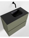 ADA Komplet badmiljø højrevendt håndvask B60 x H50 cm MDF - Armygrøn/Sort