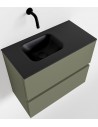 ADA Komplet badmiljø venstrevendt håndvask B60 x H50 cm MDF - Armygrøn/Sort