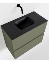 ADA Komplet badmiljø centreret håndvask B60 x H50 cm MDF - Armygrøn/Sort