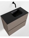 ADA Komplet badmiljø højrevendt håndvask B60 x H50 cm MDF - Røg/Sort