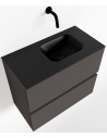 ADA Komplet badmiljø højrevendt håndvask B60 x H50 cm MDF - Mørkegrå/Sort