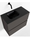 ADA Komplet badmiljø venstrevendt håndvask B60 x H50 cm MDF - Mørkegrå/Sort