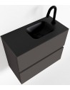 ADA Komplet badmiljø højrevendt håndvask B60 x H50 cm MDF - Mørkegrå/Sort