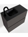 ADA Komplet badmiljø venstrevendt håndvask B60 x H50 cm MDF - Mørkegrå/Sort
