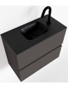 ADA Komplet badmiljø centreret håndvask B60 x H50 cm MDF - Mørkegrå/Sort