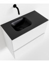 ADA Komplet badmiljø venstrevendt håndvask B60 x H50 cm MDF - Talkum/Sort