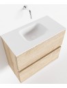 ADA Komplet badmiljø centreret håndvask B60 x H50 cm MDF - Vasket eg/Talkum