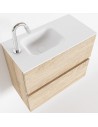 ADA Komplet badmiljø venstrevendt håndvask B60 x H50 cm MDF - Vasket eg/Talkum