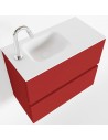 ADA Komplet badmiljø venstrevendt håndvask B60 x H50 cm MDF - Rød/Talkum