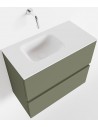 ADA Komplet badmiljø venstrevendt håndvask B60 x H50 cm MDF - Armygrøn/Talkum
