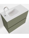 ADA Komplet badmiljø venstrevendt håndvask B60 x H50 cm MDF - Armygrøn/Talkum
