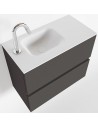 ADA Komplet badmiljø venstrevendt håndvask B60 x H50 cm MDF - Mørkegrå/Talkum
