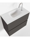 ADA Komplet badmiljø centreret håndvask B60 x H50 cm MDF - Mørkegrå/Talkum