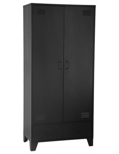 Industrielt skab i metal H185 cm - Sort