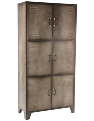 Industrielt skab i metal H185 cm -...